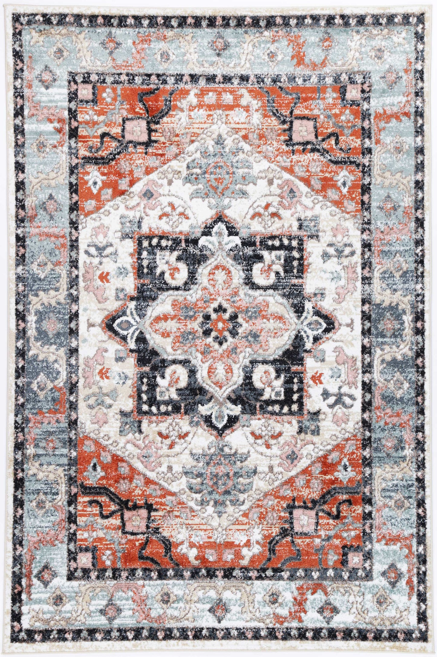 Estate Traditional Rug In Terracotta Charcoal