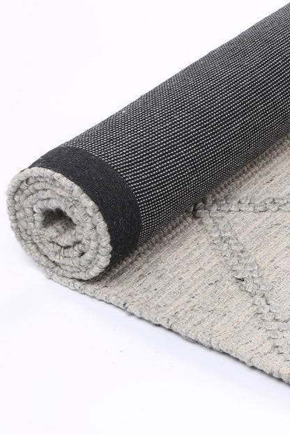 Goa Lattice Wool Blend In Grey Rug