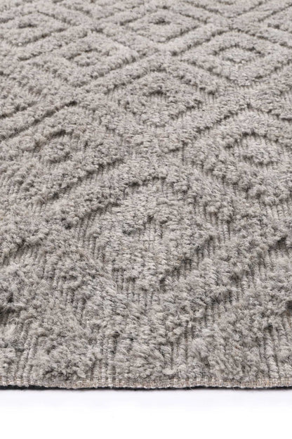 Goa Diamond Wool Blend In Grey Rug