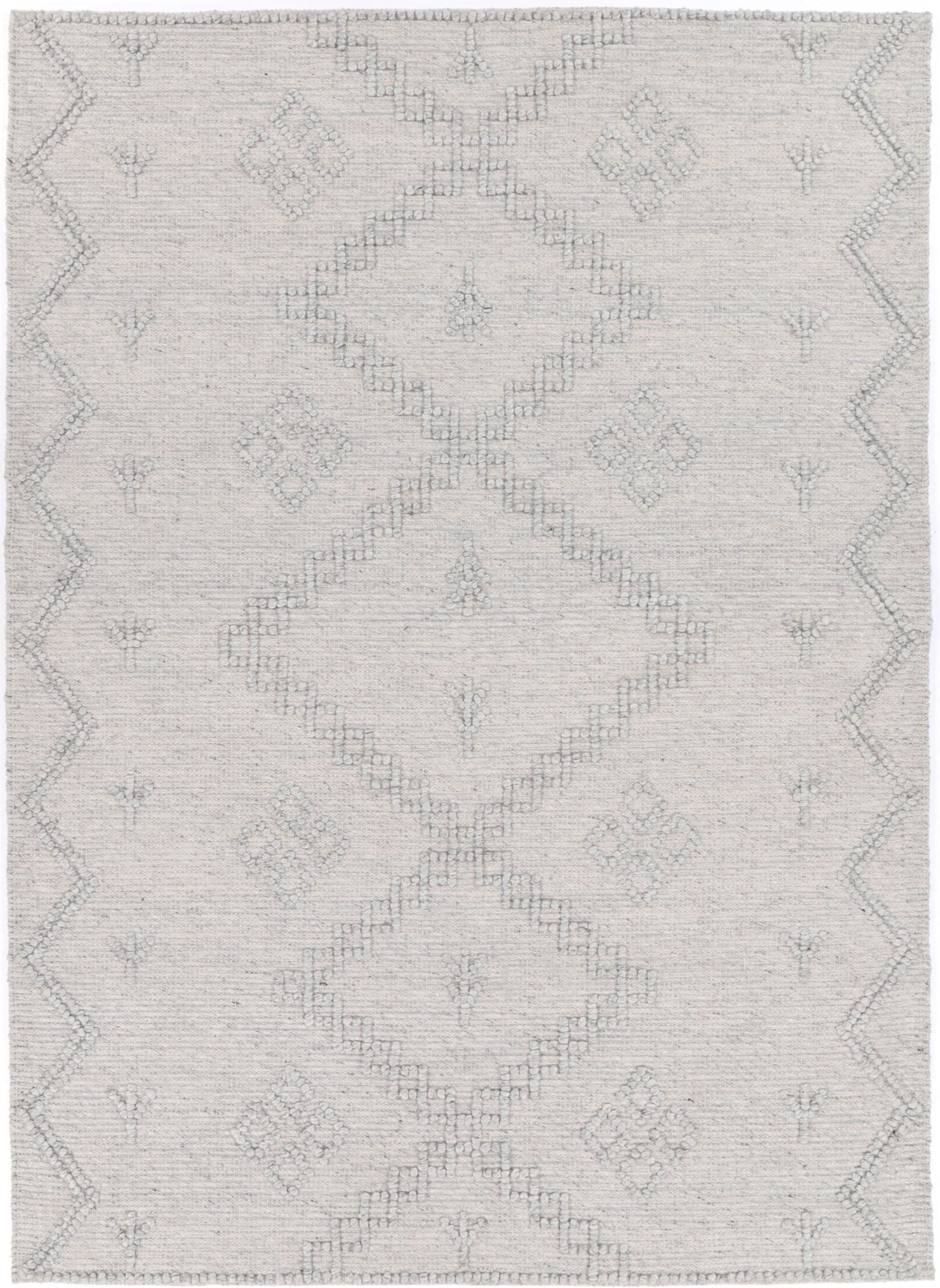 Goa Aztec Wool Blend In Grey Rug