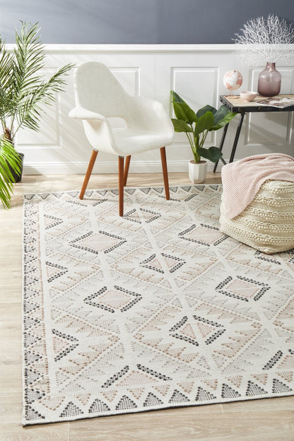 Hudson In White And Peach Rug