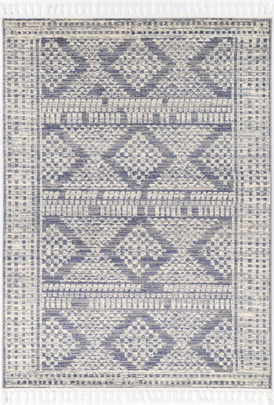 Inca Jauja Contemporary In Blue Rug