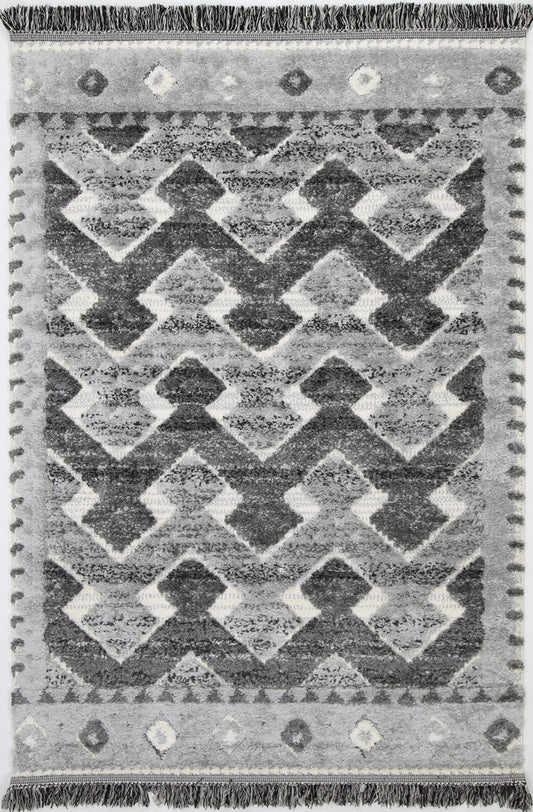 Karzey Hikkim Geometric in Grey Rug