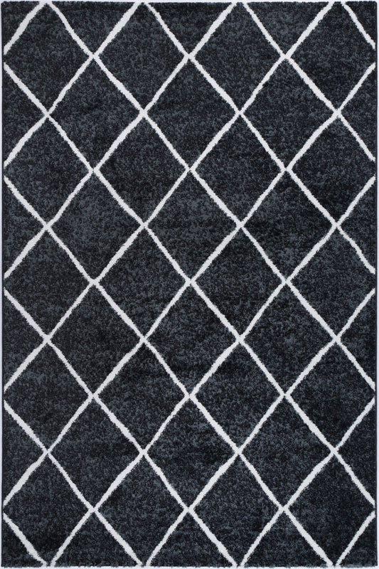 Christina Trellis Contemporary In Charcoal Rug