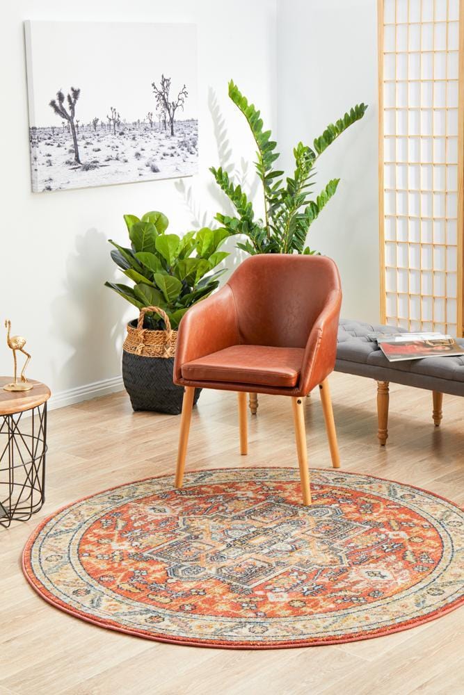 Round Legacy Rug In Terracotta