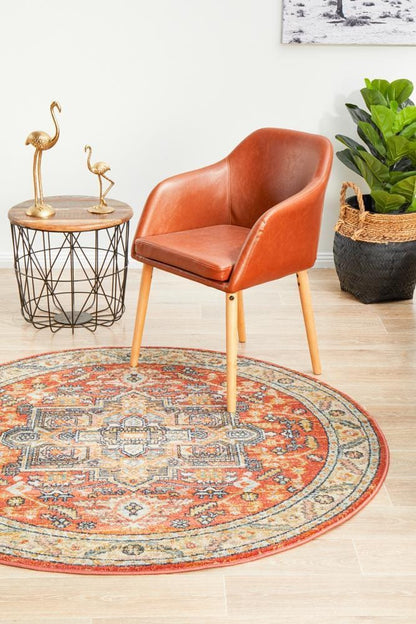 Round Legacy Rug In Terracotta