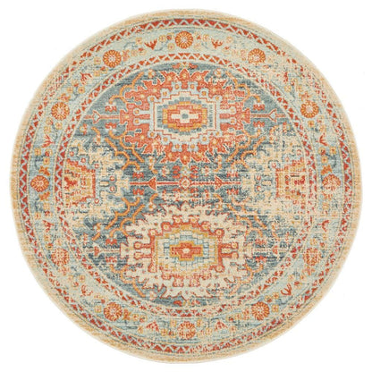 Round Blue And Multi Legacy Rug