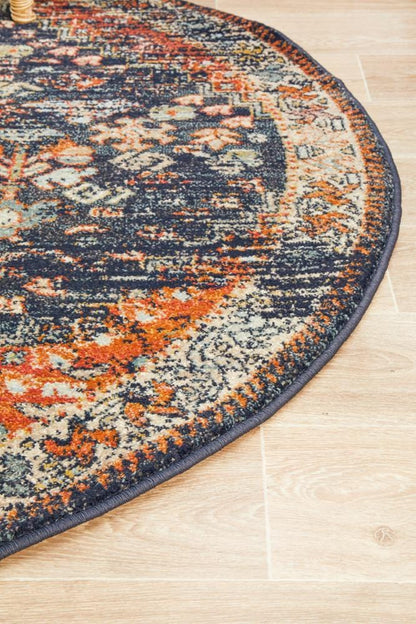 Round Legacy Rug In Navy