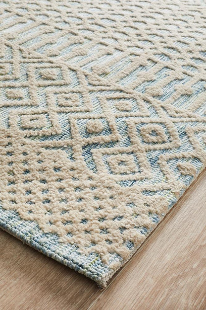 Levi Earth in Blue - Cheapest Rugs Online