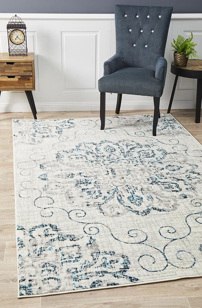 Giselle Transitional Rug Blue Grey - Cheapest Rugs Online