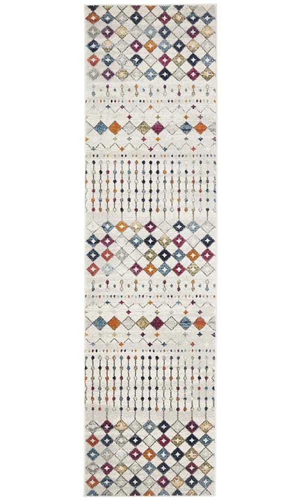Mirage White & Multi Runner Rug