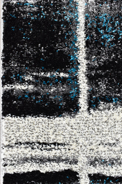 Dahlia 347 In Light Grey & Turquoise : Runner Rug