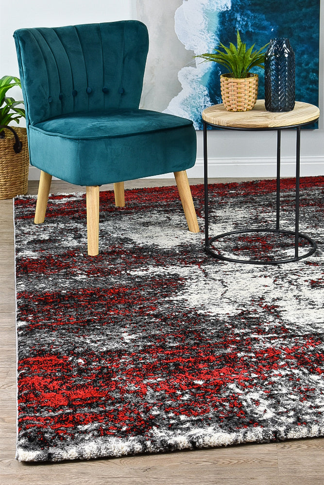 Dahlia 651 In White & Red Rug