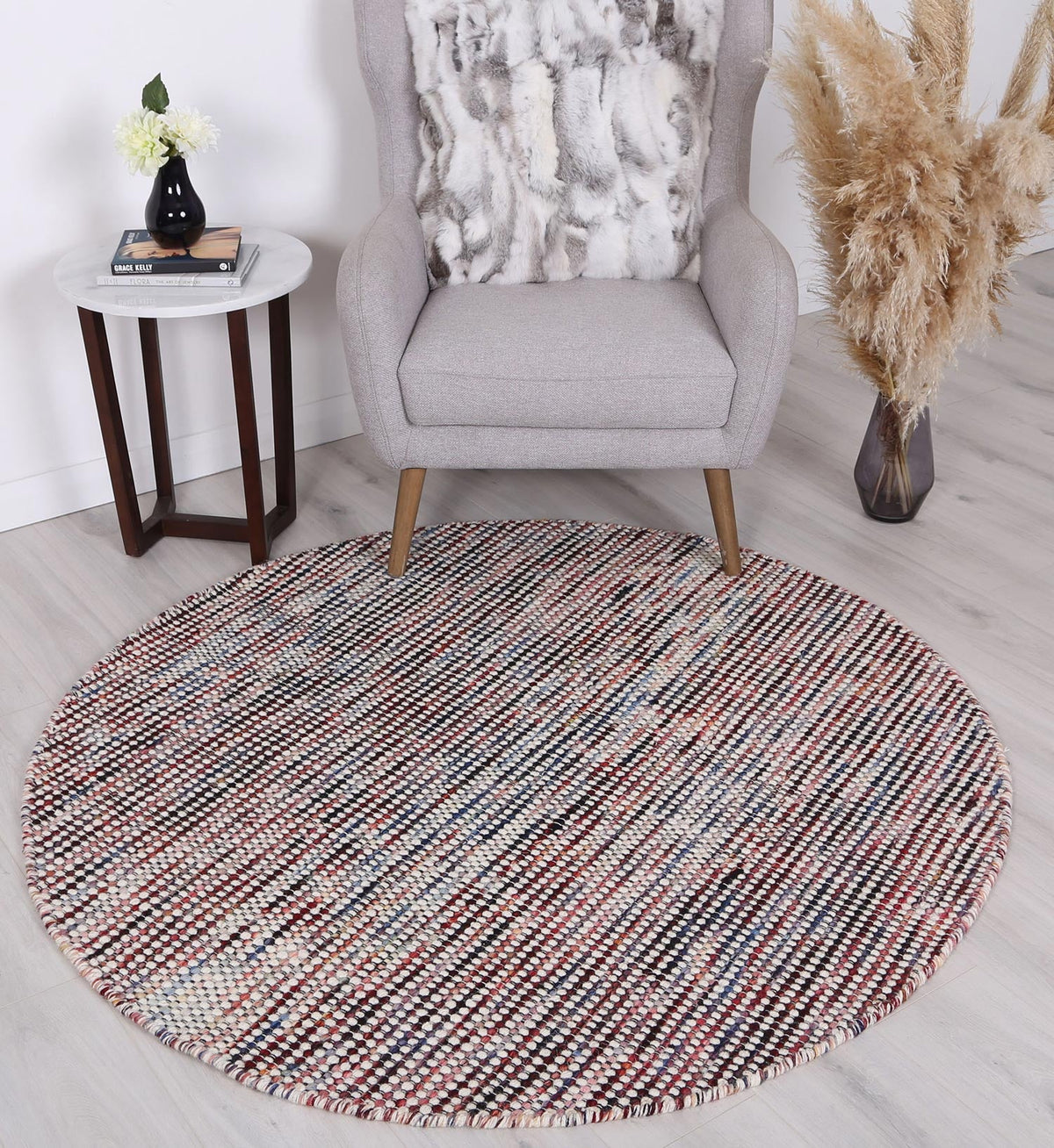 Multi Round Rug Nordic in Multi : Round Rug – Cheapest Rugs Online