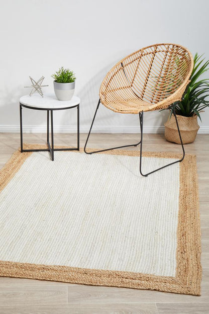 Noosa Sands In White & Natural Rug