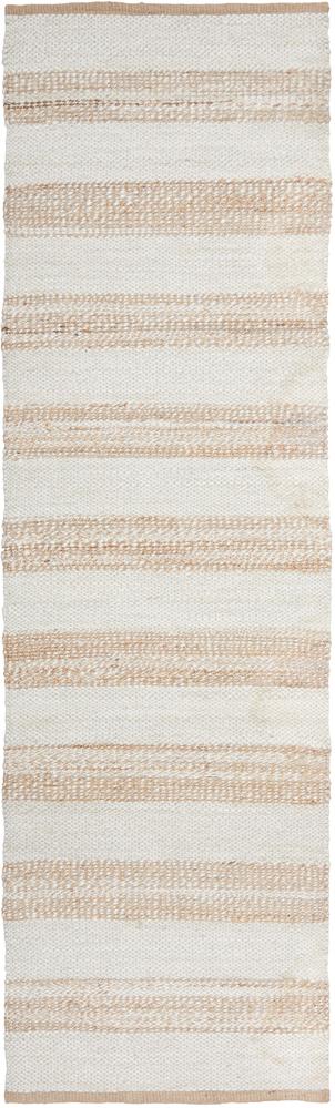 Noosa Stripes in White and Natural : Runner Rug