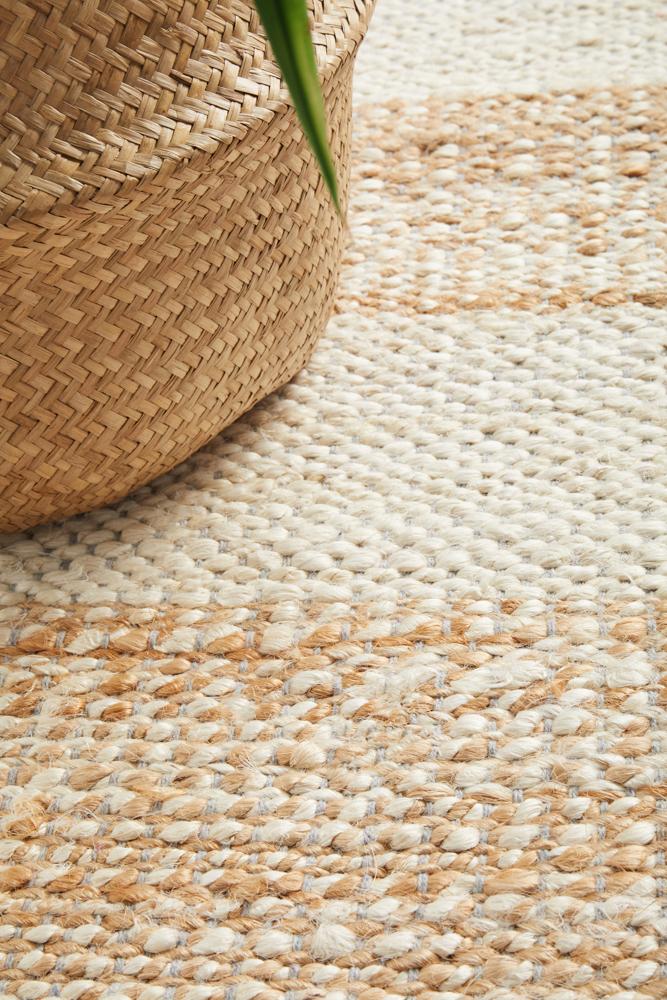 Noosa Stripes in White and Natural : Runner Rug