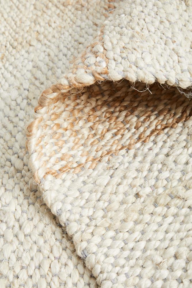 Noosa Stripes in White and Natural : Runner Rug