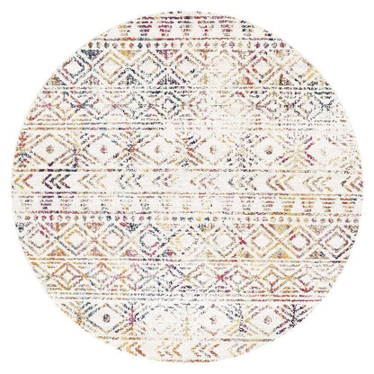 Oasis Ismail Multi Grey Rustic Round Rug