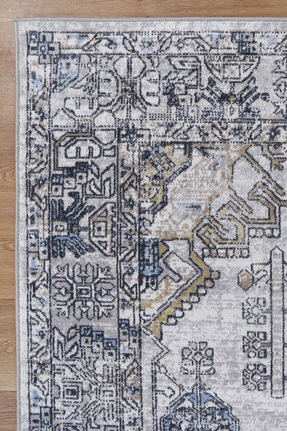 Limani Traditional Rug In Grey & Blue