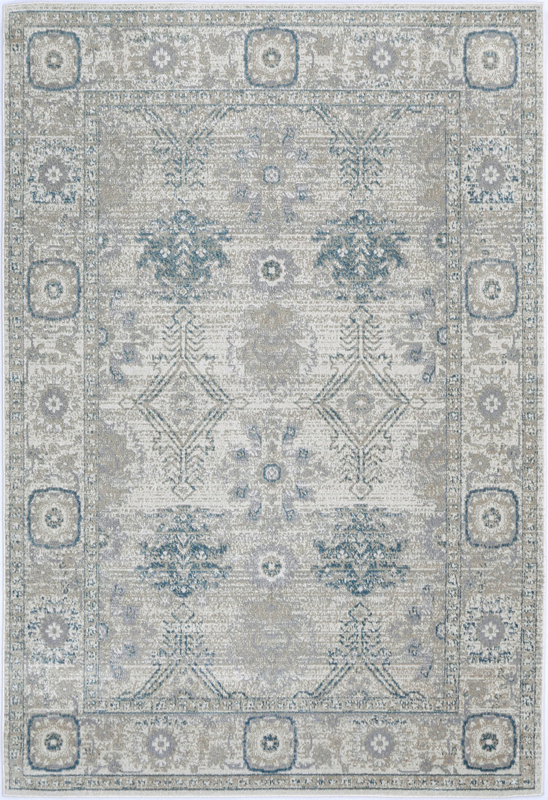 Limani Traditional Rug In Cream & Blue