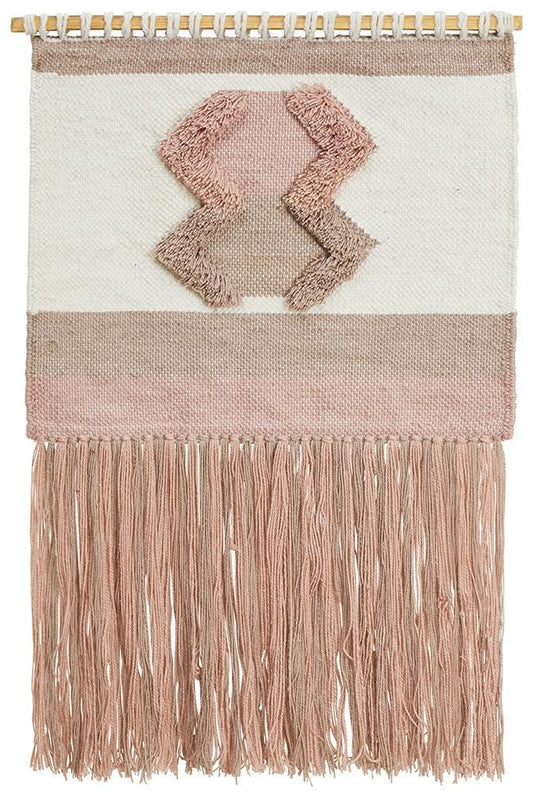 Hand Crafted Wall Hanging in Salmon : 37 Rug
