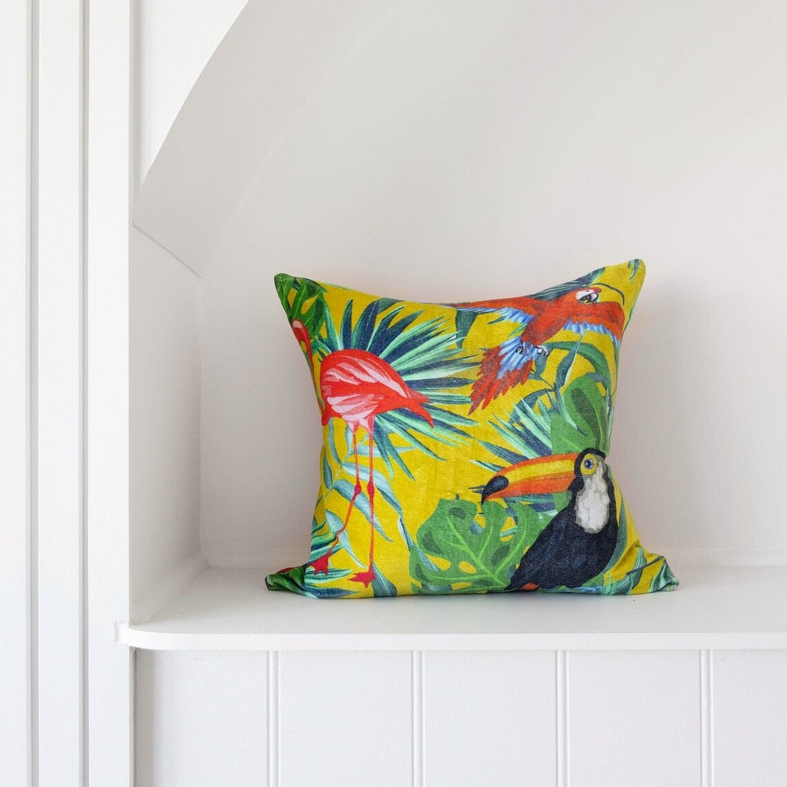 Tropical Birds Pillow Cover|Tropical Cushion|Pillow Case|Parrot Pillow|Tropical Leaf Cushion|Toucan Pillow Cover|Beach House Décor