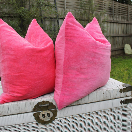 Flamingo Haze 100% Cotton Velvet Pink In Cushion Cover