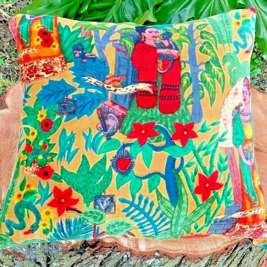 Fiesta Mexicana 100% Cotton Velvet Multicolour In Cushion Cover