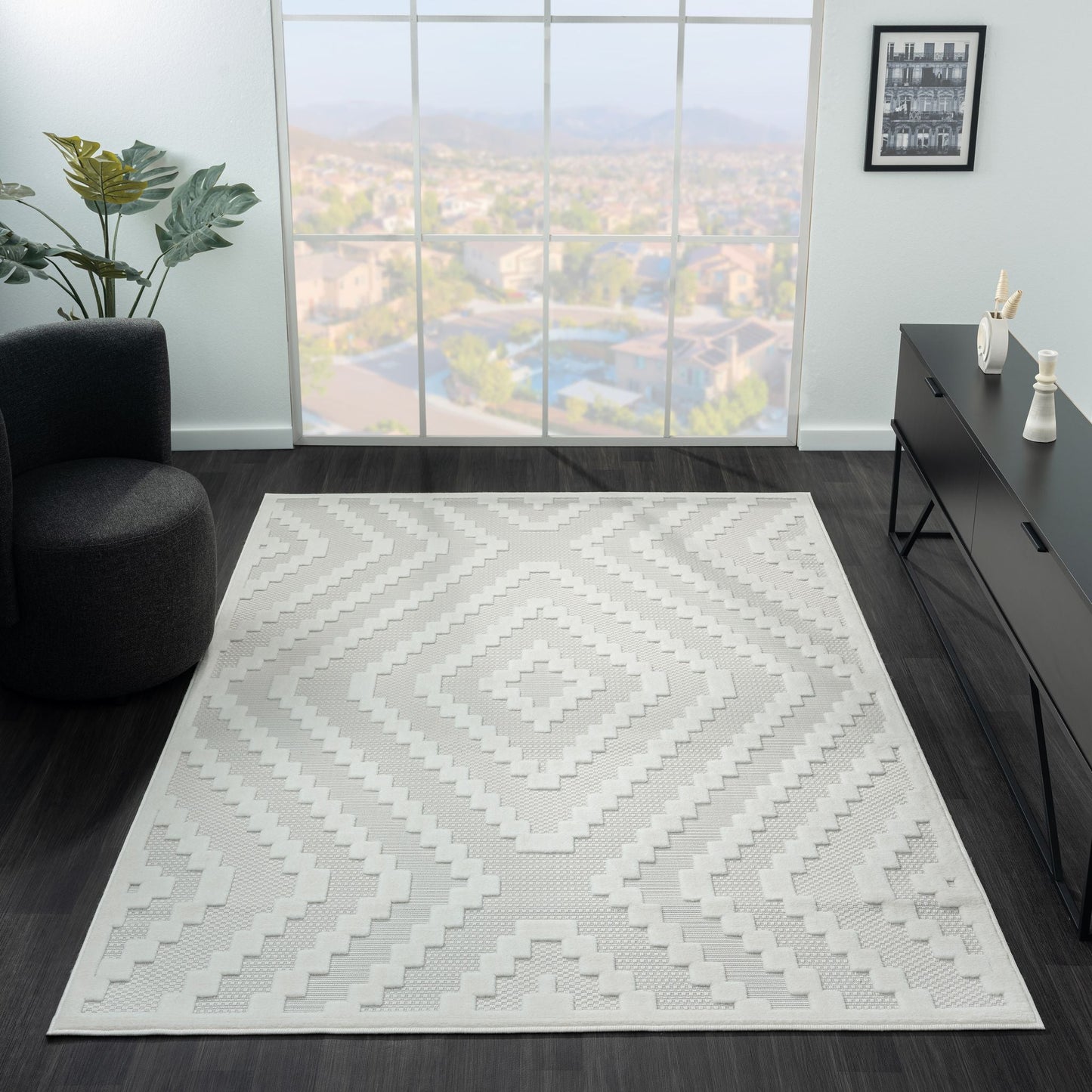 Calm 419 Linen In White Rug