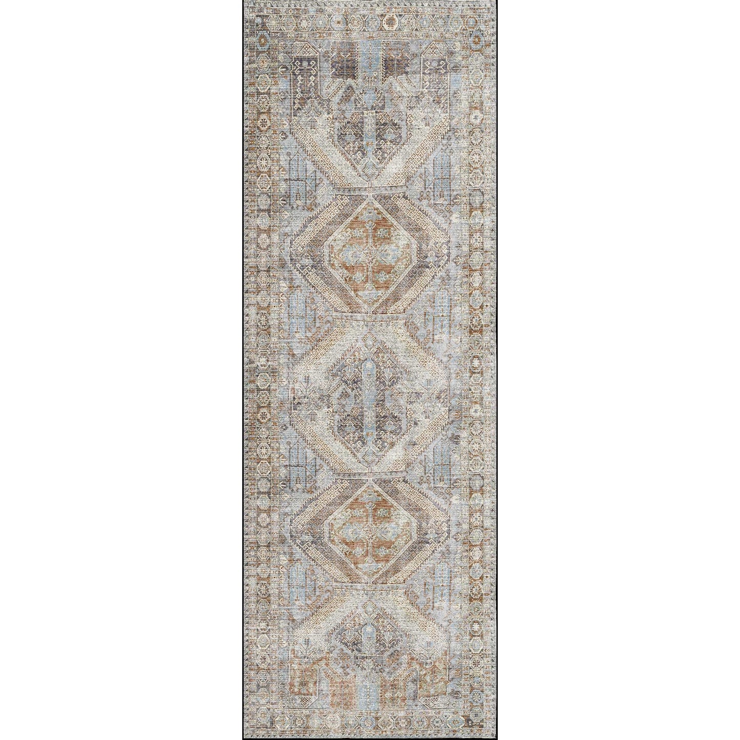 Le Grand Louvre In Silver : Runner Rug